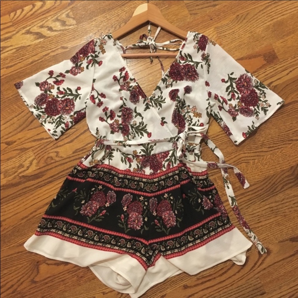 Francesca's Miami Floral Romper